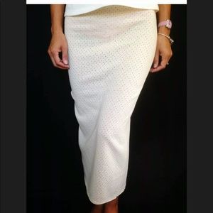 Ninamatita Beige Perforated Cotton Skirt Italy S